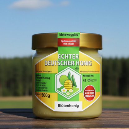 Blütenhonig im Glas - regionaler Honig aus der Lüneburger Heide