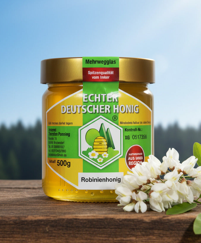 Milder Robinienhonig von Imkerei Panning - regionaler Akazienhonig